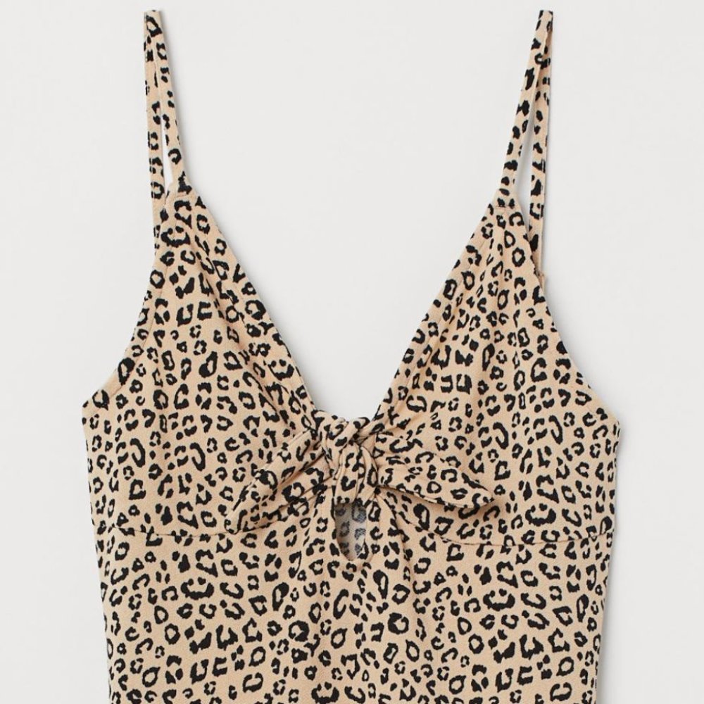 Divided H&M Beige Leopard Bodysuit